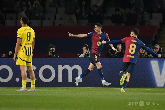 バルサ、ドルトムントに圧勝 欧州CL4強へ大きな一歩