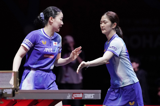 張本美和・木原美悠ペアが圧倒的勝利でメダル確定！世界卓球2025ドーハ大会