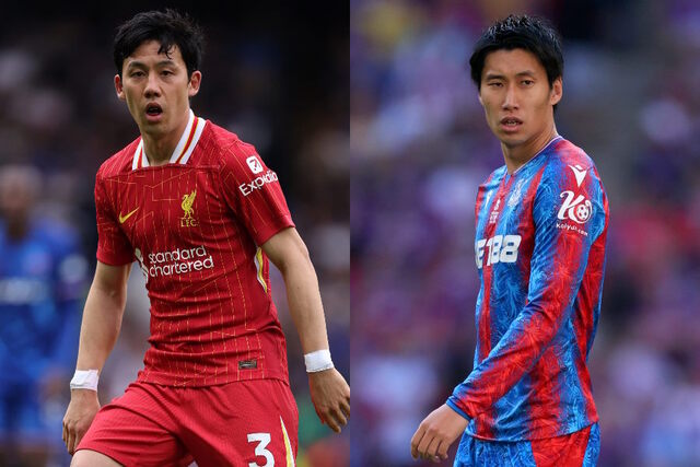 遠藤航と鎌田大地、プレミアリーグでの談笑シーンが話題に！試合前の和やかな瞬間