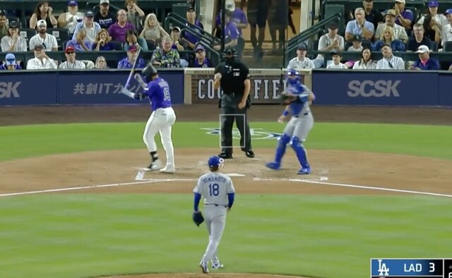 山本由伸の魔球が炸裂！MLBロッキーズ対ドジャースで怒りのバット叩きつけ